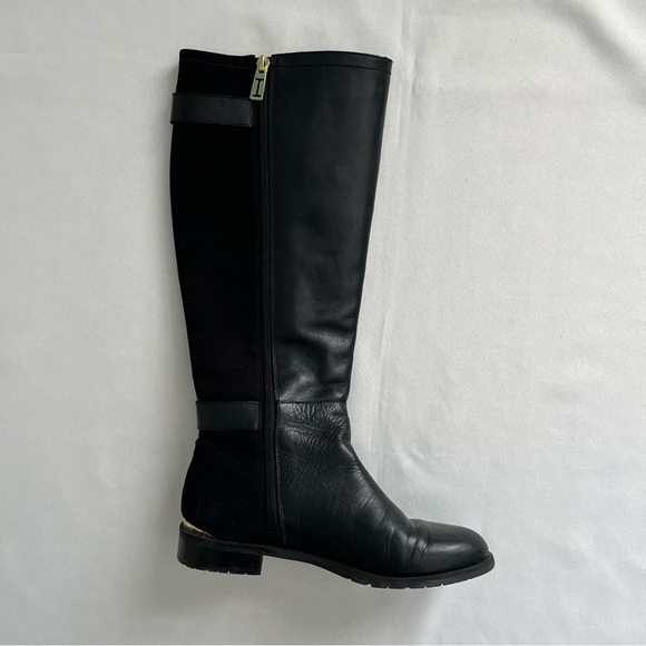 Isaac Mizrahi New York Amit Black Leather Front Riding Boots Size 6M W/ Box - Picture 3 of 15